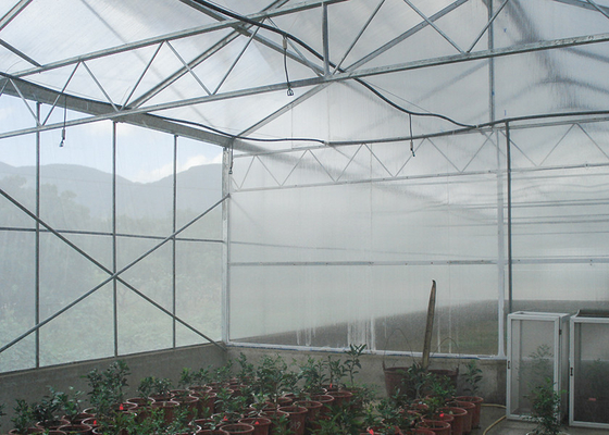 Single Span Polycarbonate PC Sheet Greenhouse With Shading System