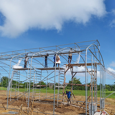 Large Diameter Frame Heavy Duty Greenhouse With Anti Wind Design Easy Installation